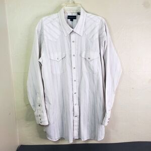 Vintage Panhandle Slim Mens Size 18 x 36 Button Down Western Shirt Pearl Snaps
